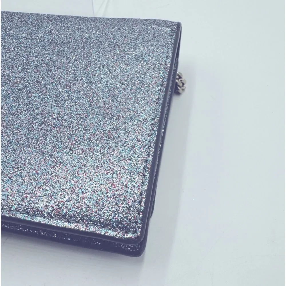 Auth Jimmy Choo Lilia Shadded Glitter Multicolor Fabric Clutch Preloved Purse